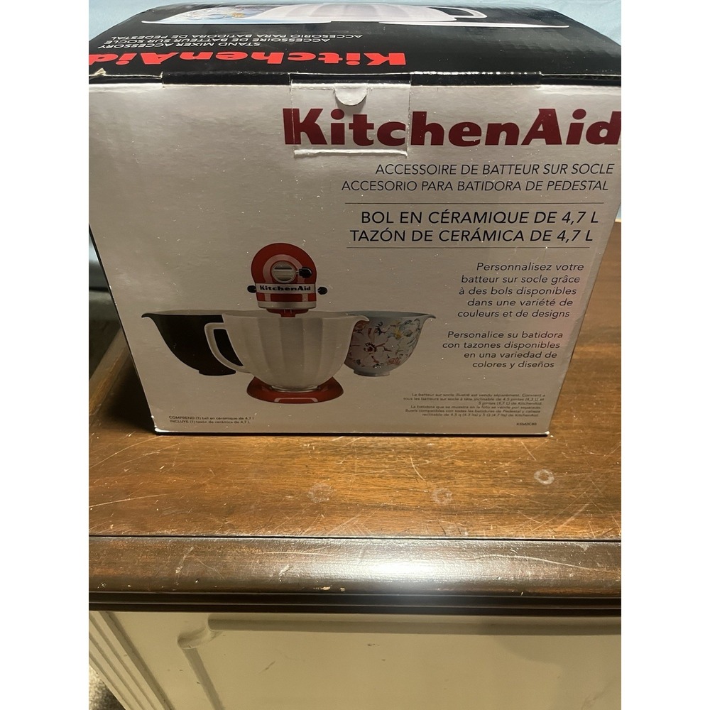 KitchenAid 5-Quart Mermaid Lace Ceramic Bowl, White, KSM2CB5TWM‎ - Picture 5 of 7
